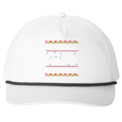 Farm Tractors Christmas Agriculture Holidays Winter Xmas Cute Gift Snapback Five-Panel Rope Hat