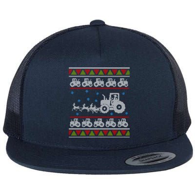 Farm Tractors Christmas Agriculture Holidays Winter Xmas Cute Gift Flat Bill Trucker Hat