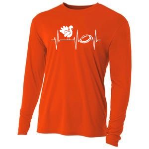 Football Turkey Cool Gift Thanksgiving Turkey And Football Gift Cooling Performance Long Sleeve Crew