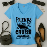 Friends That Cruise Together Last Forever Women's V-Neck T-Shirt