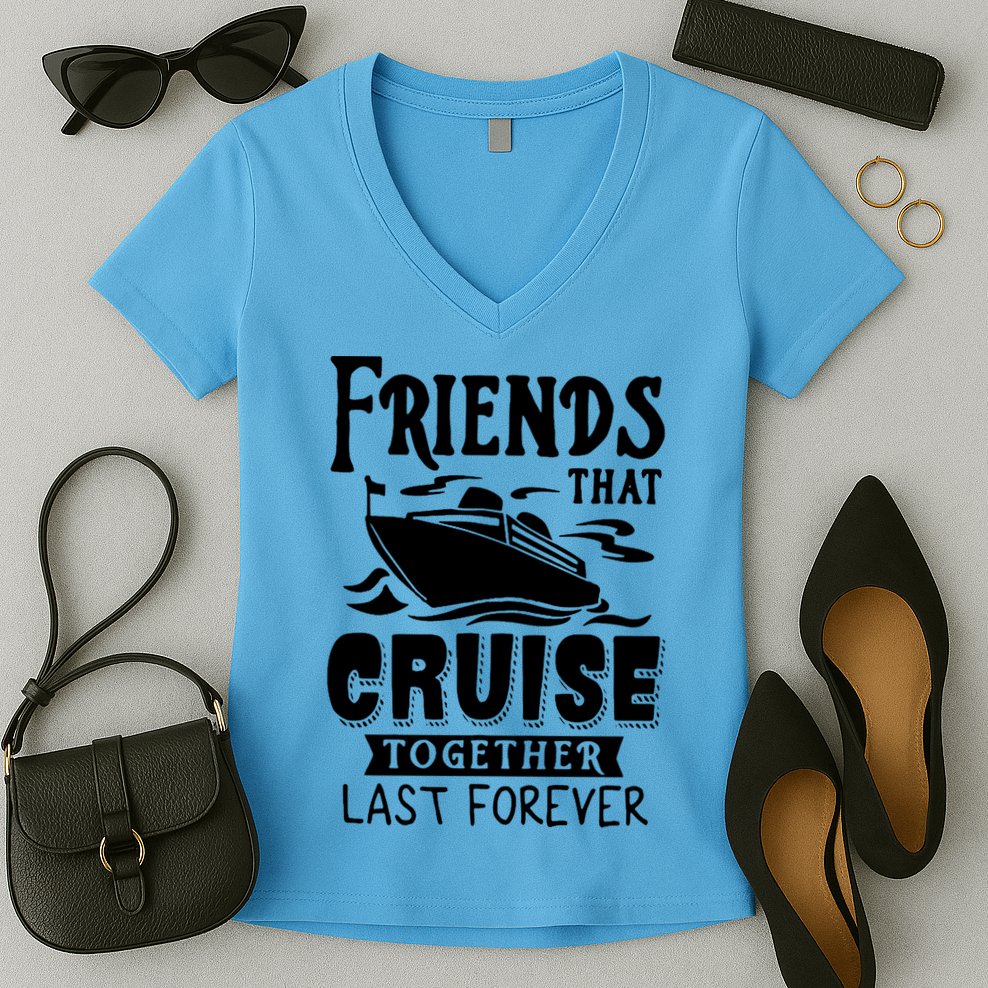 Friends That Cruise Together Last Forever Women's V-Neck T-Shirt