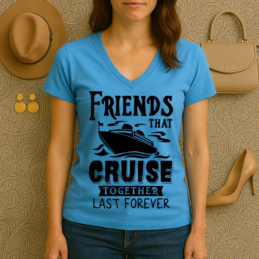 Friends That Cruise Together Last Forever Women's V-Neck T-Shirt