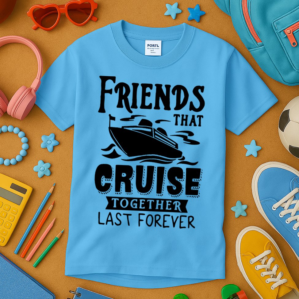 Friends That Cruise Together Last Forever Kids T-Shirt