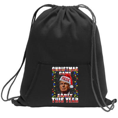 Funny Trump Christmas Came Early Voter Political Sweatshirt Cinch Pack Bag