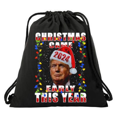 Funny Trump Christmas Came Early Voter Political Drawstring Bag