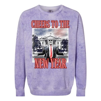 Funny Trump Cheers To The New Year Fireworks Outlaw Won Colorblast Crewneck Sweatshirt