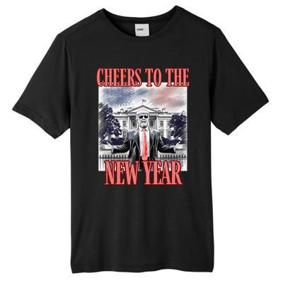 Funny Trump Cheers To The New Year Fireworks Outlaw Won Tall Fusion ChromaSoft Performance T-Shirt