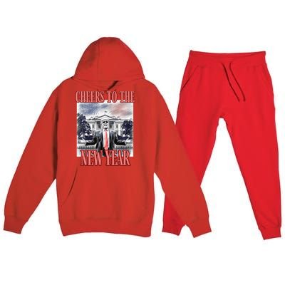 Funny Trump Cheers To The New Year Fireworks Outlaw Won Premium Hooded Sweatsuit Set