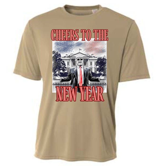 Funny Trump Cheers To The New Year Fireworks Outlaw Won Cooling Performance Crew T-Shirt