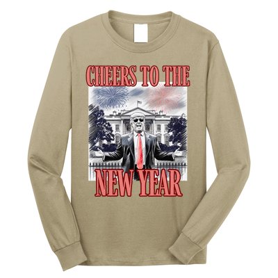 Funny Trump Cheers To The New Year Fireworks Outlaw Won Long Sleeve Shirt