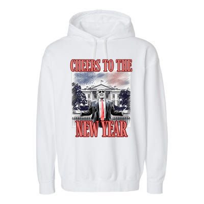 Funny Trump Cheers To The New Year Fireworks Outlaw Won Garment-Dyed Fleece Hoodie