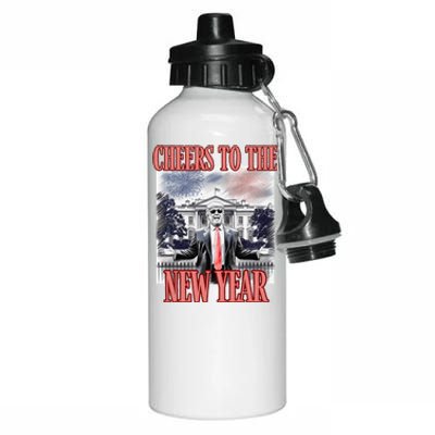 Funny Trump Cheers To The New Year Fireworks Outlaw Won Aluminum Water Bottle