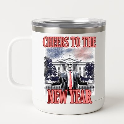 Funny Trump Cheers To The New Year Fireworks Outlaw Won 12 oz Stainless Steel Tumbler Cup