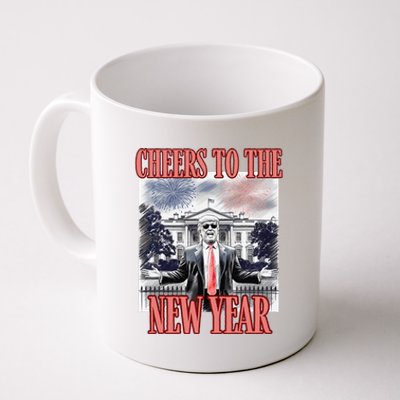 Funny Trump Cheers To The New Year Fireworks Outlaw Won Coffee Mug