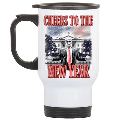 Funny Trump Cheers To The New Year Fireworks Outlaw Won Stainless Steel Travel Mug