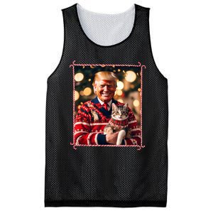 Funny Trump Christmas Sweater For Cat Lovers Mesh Reversible Basketball Jersey Tank