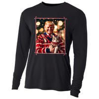 Funny Trump Christmas Sweater For Cat Lovers Cooling Performance Long Sleeve Crew