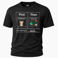 First Then Caffeinate Educate I Am Earning A Break Teacher Performance Shirt