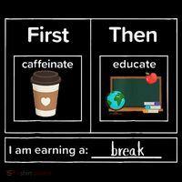 First Then Caffeinate Educate I Am Earning A Break Teacher City Backpack