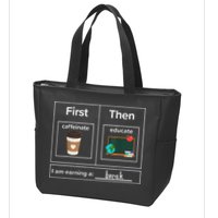 First Then Caffeinate Educate I Am Earning A Break Teacher Zip Tote Bag