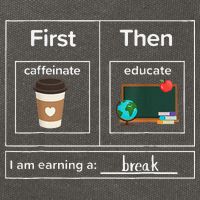 First Then Caffeinate Educate I Am Earning A Break Teacher Cotton Canvas Backpack