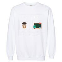 First Then Caffeinate Educate I Am Earning A Break Teacher Garment-Dyed Sweatshirt