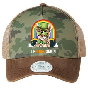 Funny Toyger Cat Lepurrchaun St Patricks Day Gift Legacy Tie Dye Trucker Hat