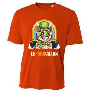 Funny Toyger Cat Lepurrchaun St Patricks Day Gift Cooling Performance Crew T-Shirt