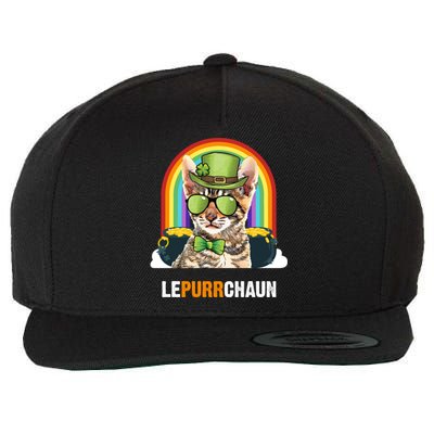 Funny Toyger Cat Lepurrchaun St Patricks Day Gift Wool Snapback Cap