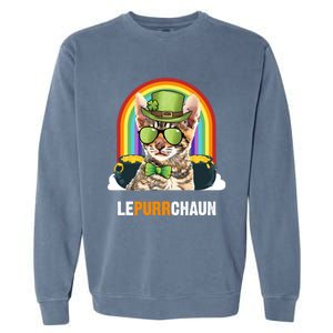 Funny Toyger Cat Lepurrchaun St Patricks Day Gift Garment-Dyed Sweatshirt