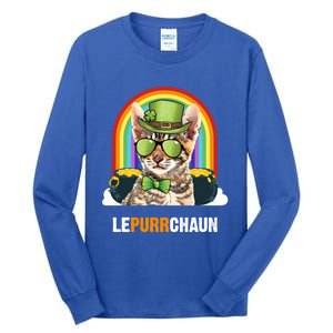 Funny Toyger Cat Lepurrchaun St Patricks Day Gift Tall Long Sleeve T-Shirt