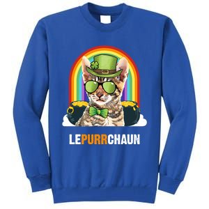 Funny Toyger Cat Lepurrchaun St Patricks Day Gift Tall Sweatshirt