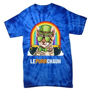 Funny Toyger Cat Lepurrchaun St Patricks Day Gift Tie-Dye T-Shirt