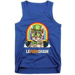 Funny Toyger Cat Lepurrchaun St Patricks Day Gift Tank Top