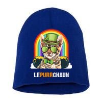 Funny Toyger Cat Lepurrchaun St Patricks Day Gift Short Acrylic Beanie