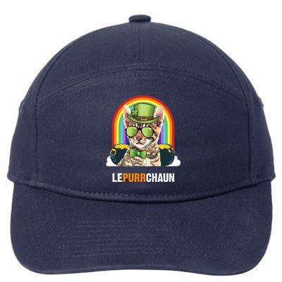 Funny Toyger Cat Lepurrchaun St Patricks Day Gift 7-Panel Snapback Hat