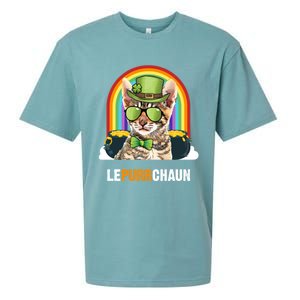 Funny Toyger Cat Lepurrchaun St Patricks Day Gift Sueded Cloud Jersey T-Shirt