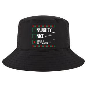 Funny Trendy Christmas Xmas Naughty Nice Being A Silly Goose Cool Comfort Performance Bucket Hat