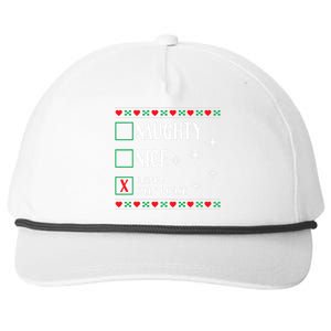 Funny Trendy Christmas Xmas Naughty Nice Being A Silly Goose Snapback Five-Panel Rope Hat