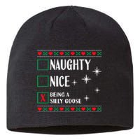 Funny Trendy Christmas Xmas Naughty Nice Being A Silly Goose Sustainable Beanie