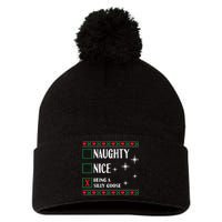 Funny Trendy Christmas Xmas Naughty Nice Being A Silly Goose Pom Pom 12in Knit Beanie