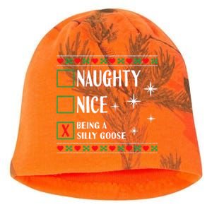 Funny Trendy Christmas Xmas Naughty Nice Being A Silly Goose Kati - Camo Knit Beanie