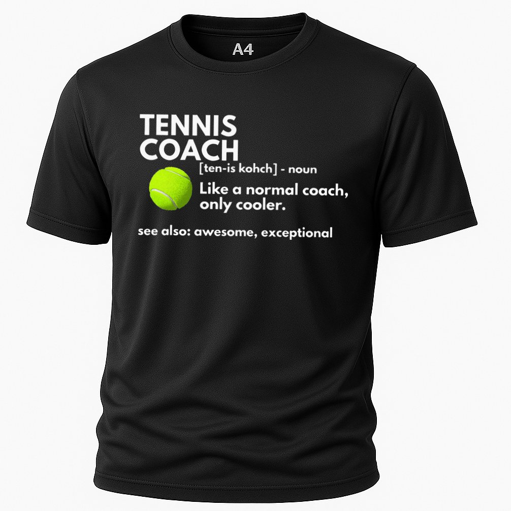 Funny Tennis Coach Definition Coaching Gift Cooling Performance Crew T-Shirt