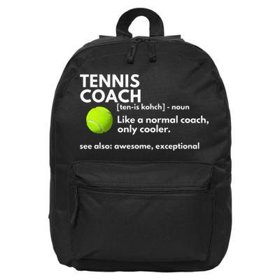 Funny Tennis Coach Definition Coaching Gift 16 in Basic Backpack