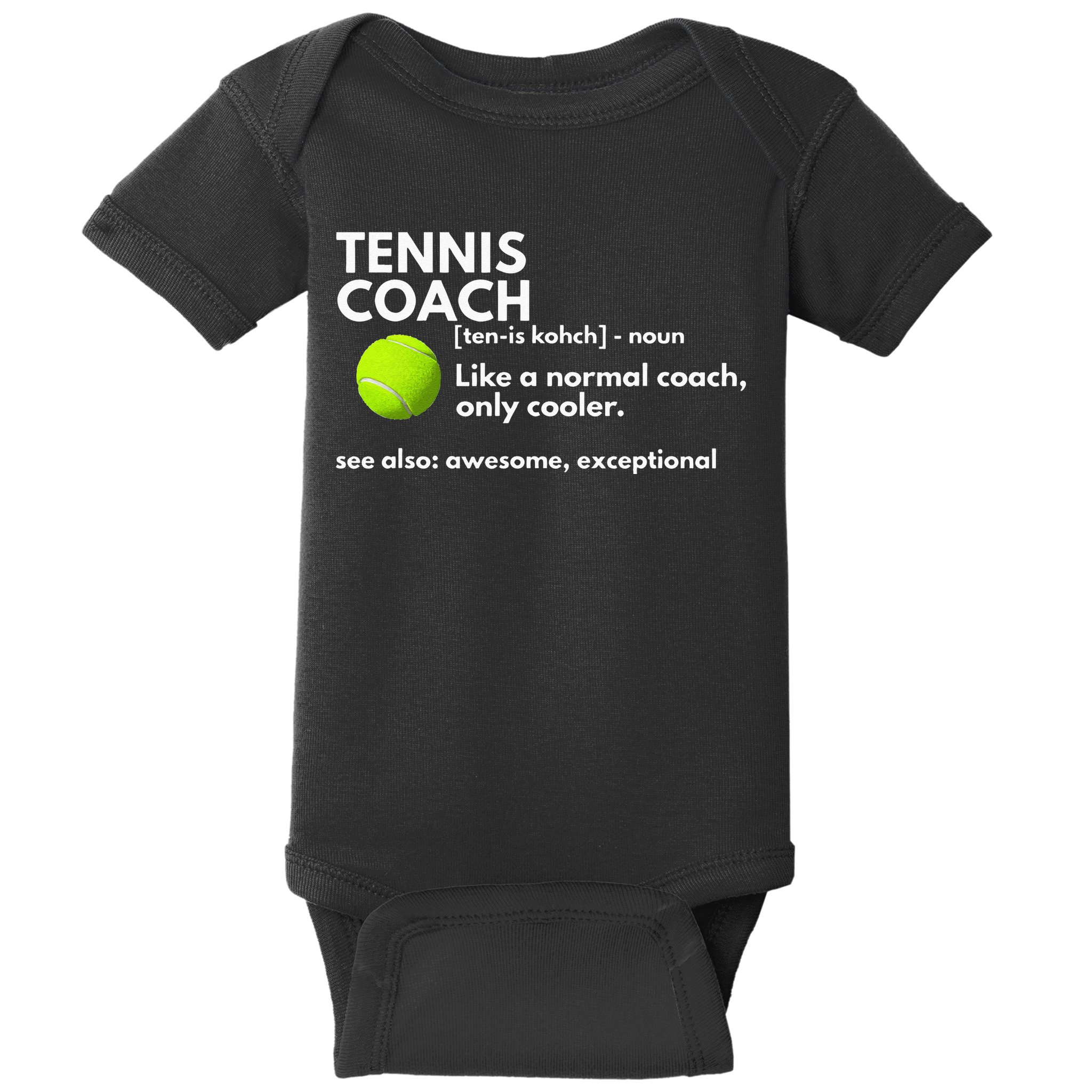 Funny Tennis Coach Definition Coaching Gift Baby Bodysuit