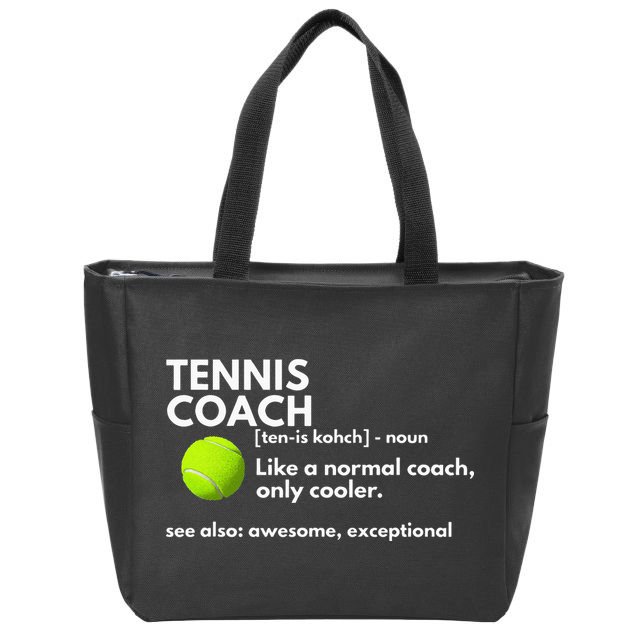 Funny Tennis Coach Definition Coaching Gift Zip Tote Bag