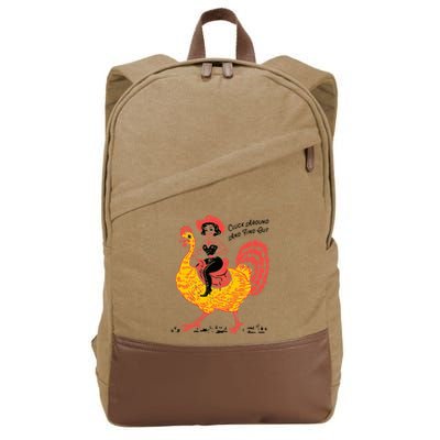 Funny Thanksgiving Cluck Around And Find Out Cotton Canvas Backpack