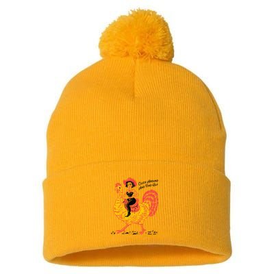 Funny Thanksgiving Cluck Around And Find Out Pom Pom 12in Knit Beanie