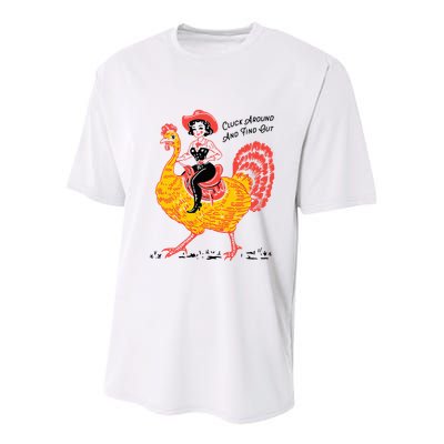Funny Thanksgiving Cluck Around And Find Out Youth Performance Sprint T-Shirt