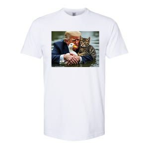 Funny Trump Cat And Duck Memes Christmas Halloween Vote Sign Softstyle CVC T-Shirt